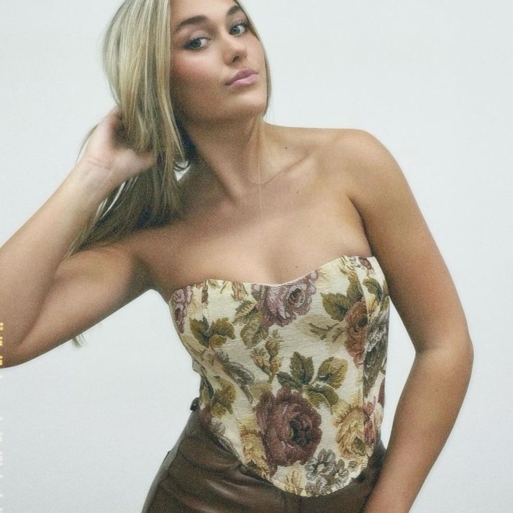 Vintage Floral Corset Top